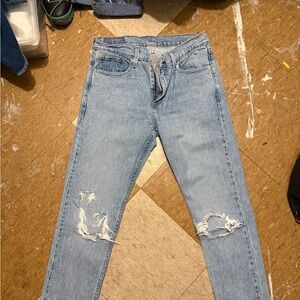 Levi's Light Blue Distressed Ankle Jeans